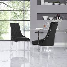 ( 4.6) out of 5 stars. Colton Black Velvet Dining Chair Set Of 2 Armless Acrylic Legs Walmart Canada