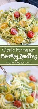Creamy Garlic Parmesan Zoodles I Made This So Simple And So Delicious The Sauce Looks Thick But Thins Out When You Zoodle Recipes Healthy Dishes Recipes