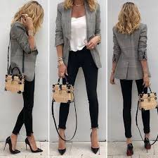 Consejos para vestir con traje: 30 Outfits Coquetos Para Ir Vestida Con Jeans Al Trabajo Botas Cafes Mujer Ropa De Moda Outfits Formales