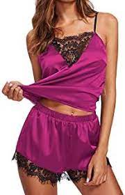 طقم بيجامة نسائية بيبي دول مصنوعة من الساتان والحرير برباط ملابس نوم لانجيري مثيرة nightwear sleepwear women silk sleepwear