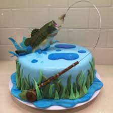 Share the best gifs now >>>. Fly Fishing Cake For My Hubby Bass Jumping Out Of Water Fish Cake Birthday Fish Cake Birthday Cakes For Men