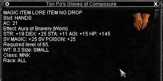 What's the difference between equanimity and composure? Ton Po S Gloves Of Composure Items Everquest Zam