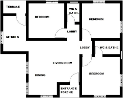 A bedroom house plan such as this personifies efficiency and convenience. A Two Dimensional Drawing Showing The Ground Floor Plan Of Three Download Scientific Diagram