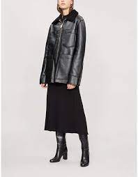 Nanushka Tara Faux Leather Flight Jacket Leather Flight Jacket Flight Jacket Nanushka