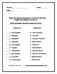 This 2 Page Pdf File Includes A Gustar Phrase Matching Spanish English Use Of Multiple Indi Learning Spanish Vocabulary Spanish Verbs Spanish Sentences