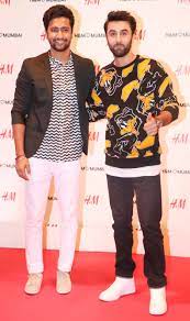 Beauty without a proper height is no beauty at all. Ranbir Kapoor With Vicky Kaushal At H M S Store Launch Bash In Mumbai Bollywood Fashion Style Ranbir Kapoor Ranbir Kapoor Hairstyle Bollywood Celebrities