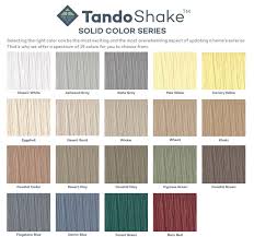 The manufacturers listed above are not available at all locations. Tando Vinyl Shake Shingle