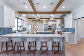 The kitchen below features an octagonal recessed ceiling that makes a statement with its geo form. How To Integrate Ceiling Beams Into Your Kitchen Az Faux Beams