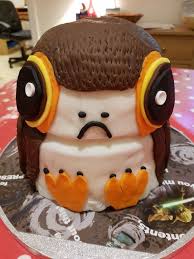 My Porg Cake Two Victoria Sponges With A Pudding Bowl Cake On Top Cake Bowl Cake Star Wars Birthday