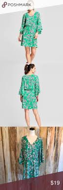 Target A New Day Dress Green White Floral Xl Nwt Green Dress Day Dresses Dresses