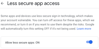 I am trying to use gmail outbound email settings so that i can send emails. How To Allow Less Secure Apps To Access Gmail La De Du