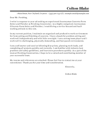 finishers cover letter examples