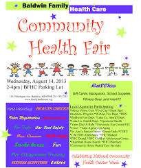 Will You Be In The Baldwin Michigan Area On August 15 Stop By Baldwin Family Health Care For Their Communit Health Fair Health Bulletin Boards Family Health