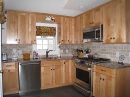 Backsplash For Kitchen With Honey Oak Cabinets Google Search Maple Kitchen Cabinets Used Kitchen Cabinets Shaker Kitchen Cabinets