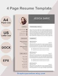 Professional Resume Template Instant Download 3 Page Resume Etsy Resume Template Professional Resume Template Resume Template Word