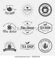 vector set of tea shop labels badges and design elements tea shop tea shop design tea shop logo