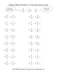 Two digit subtraction worksheets with and without regrouping. Subtracting Mixed Fractions Lesson Plans Worksheets