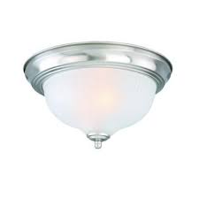Hampton Bay 2 Light Brushed Nickel Flush Mount Fzp8012a The Home Depot Closet Hampton Bay Rustic Light Fixtures Light