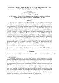 1) mempunyai 2 pasang sisi sama panjang 2) tidak mempunyai simetri lipat 3) mempunyai 2 sudut lancip dan 2 sudut tumpul bangun datar yang. Pdf Peningkatkan Hasil Belajar Matematika Melalui Metode Drill Dan Diskusi Kelompok Pada Siswa Kelas Vi Sd