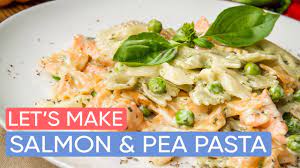 Jamie whips together a flavour filled hot smoked salmon pasta topped with beautiful asparagus ribbons.the crispy salmon skin adds a lovely crunch, finished. Salmon Pea Pasta Youtube