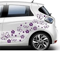 Autoaufkleber Autotattoo Butterfly Hibiskus Schmetterlinge 80 Teile Hawaiiblumen Blumenaufkleber Auto Blumen Bluten Car Stickers Car Wrap Car Decals