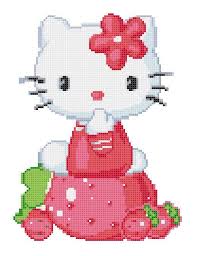 Kitty Sit On A Strawberry Cute Kitty Pink Kitty Cat Cross Etsy In 2021 Cross Stitch Download Cat Cross Stitch Kitty