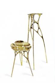 Polished Brass Lotus Stool Chair In Gold Or Rose Gold Color Finish Polished Brass Chair Stool Chair