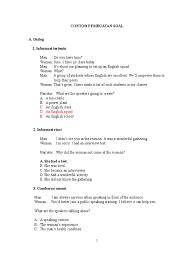 Di bawah ini adalah beberapa soal pilihan ganda yang dapat dipelajari tentang speaking atau berbicara. Contoh Soal Speaking Test