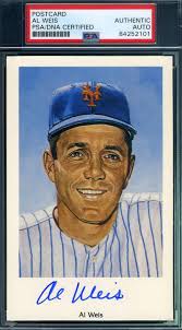 AL WEIS PSA DNA COA 사인 RON LEWIS METS 사진 엽서-Freehip.co.kr