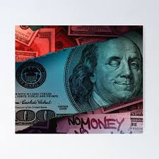 100 Dollar Bills Red Posters for Sale