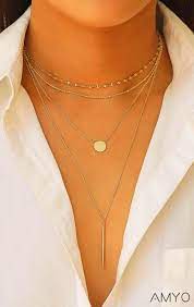 Dainty Layered Gold Necklaces Choker Layering Multi Layer Necklace Long Layered Necklaces Layered Choke Layered Chokers Gold Necklace Layered Layered Necklaces