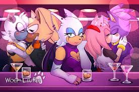 291531 - safe, artist:nuinu_17, amy rose (sonic), blaze the cat (sonic),  rouge the bat (sonic), tangle the lemur (sonic), whisper the wolf (sonic),  bat, canine, cat, eulipotyphlan, feline, fictional species, fruit bat,