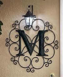 Metal Monogram Solar Light Wall Art Hanging Decor Scrollwork Frame 12 Letters Light Wall Art Metal Tree Wall Art Hanging Wall Art