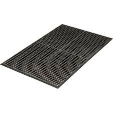 Tapered safety edge all sides. Apache Mills Workstep Anti Fatigue Drainage Mat 1 2 Thick 3 X 5 Black 252655 Globalindustrial Ca