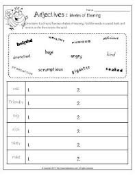 Worksheet Adjectives Shades Of Meaning Each Word Has Two Shades Of Meaning Find The Words In A Word Bank And Writ Adjectives Shades Of Meaning Word Bank