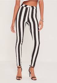 Black And White Striped Jeans Womens Monochrome Vice High Waisted Striped Skinny Jeans 25 00 Womens Jeans Skinny Shop High Waisted Jeans Clothes