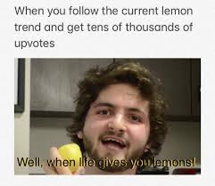 Having been the recipient of so many lemons in my life, i have established a few factories running at full capacity, cranking out the best lemonade imaginable. True Story Dankmemes
