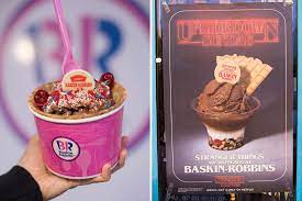 We Try Every Stranger Things Inspired Ice Cream Dessert At Baskin Robbins Baskin Robbins Ice Cream Menu Ice Cream