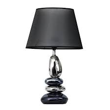 Black And White Lamp Shades Walmart Elegant Designs Stacked Chrome And Metallic Blue Stones Ceramic Table Lamp With Black Shade Walmart Com Ceramic Table Lamps Table Lamp Ceramic Table