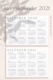 Das jahr 2021 hat 52 kalenderwochen. Kalender 2021 Mit Kalenderwochen Zum Ausdrucken 12er Set Swomolemo Kalender Zum Ausdrucken Kalender Vorlagen Kalender