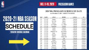 22, with training camps opening on dec. Nba Preseason 2020 Nba Preseason Schedule Nba Schedule 2020 2021 Nba 2020 20 Schedule Youtube