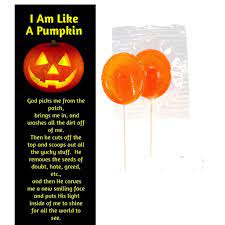 The bible tells us to pray without ceasing (1 thessalonians 5:17). Inspirational Halloween Pumpkin Prayer Bookmarks With Orange Citrus Lollipops Pack Of 25