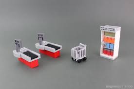 Danke fürs zuschauen und like ! Lego Bauanleitung Supermarktkassen Einkaufswagen Und Kuhlregal Zusammengebaut
