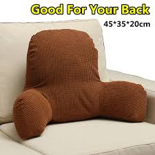 Help relieve the pain of the spine. Pillow Back Cushion With Arm Support Bed Reading Waist Rest Chair Car Seat Sofa Lumbar Cushion Pp Cotton Corduroy Plush Fabric Cushion Aliexpress