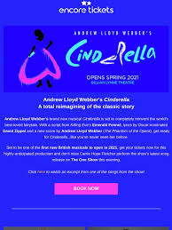 Andrew lloyd webber shared that his previously announced contemporary stage adaptation of cinderella will open on broadway next year during a recent interview on good morning britain. Uktickets Cinderella By Andrew Lloyd Webber On Sale Now Milled