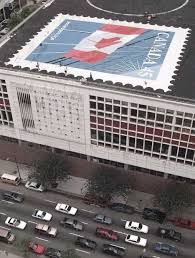 In 1997 Canada Post Employees Painted A Giant Stamp On The Roof Of The Main Post Office In Downtown Vancouver Bc Downtown Vancouver Post Office Vancouver