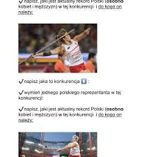 Szwedzka oszczepniczka anna wessman podczas mistrzostw świata juniorów w bydgoszczy. Napisz Jaka To Konkurencja O Wymien Jednego Polskiego Reprezentanta W Tej Konkurencji Napisz Brainly Pl