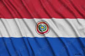 Landkarte von paraguay mit flagge darüber. Die Flagge Paraguays Ist Auf Einem Sportstofftuch Mit Vielen Falten Foto Vorratig Crushpixel