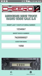 By continuing to use this site you consent to the use of cookies on your device as described in our cookie policy unless you have disabled them. Radio Code Calc For Mercedes Benz Truck No Limit La Ultima Version De Android Descargar Apk