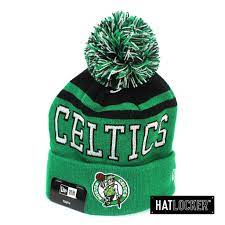 Now offering free shipping, shop caps and hats now. New Era Boston Celtics Team Court Youth Pom Knit Beanie Hat Locker